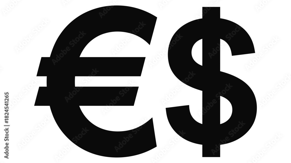 Obraz premium Euro and dollar currency symbols side by side