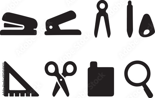 Classroom Tools Bundle  10 Essential Silhouette Icons.eps