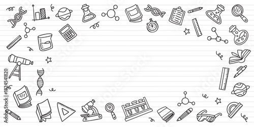 Hand drawn science and education vector background