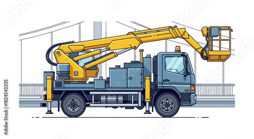 Illustration of a screening plant separating materials into piles.
