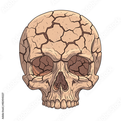 Cracked skull design illustrating the concept of Climate Change  
