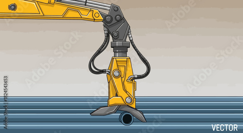 Illustration of a screening plant separating materials into piles.