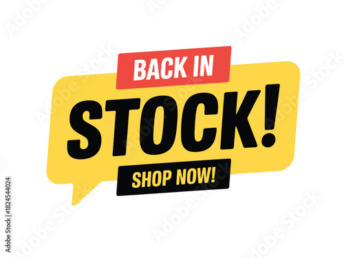 Back in stock message with shop now call to action