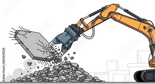 Street sweeper truck cleaning asphalt road with rotating brushes.