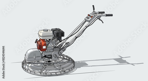 Street sweeper truck cleaning asphalt road with rotating brushes.