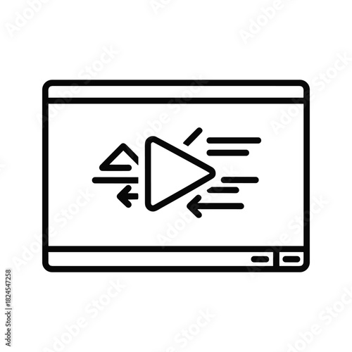 Video player icon with play button and speed adjustment controls