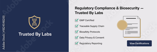 Regulatory compliance checklist infographic in modern style blue biosecurity concept