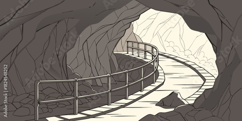 Mammoth Cave passage tunnel vector