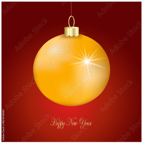Red Christmas tree decoration postcard