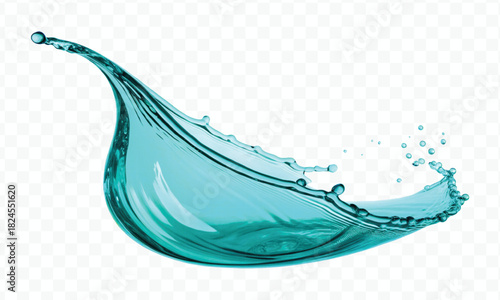 dynamic smooth liquid fresh water splash in different color and curve style isolated on white background 