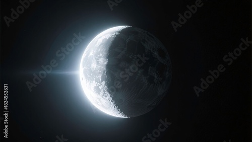 A lunar eclipse in the night sky the moon, AI Generative