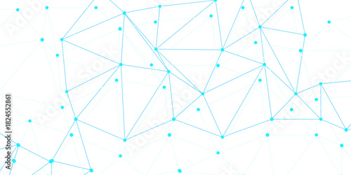 Abstract digital network with interconnected blue nodes and lines on a clean white surface. . futuristic connection technology background with dots and lines for desktop. . futuristic connection techn