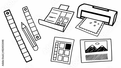 Print design tools vector graphics doodles for posters flyers and creative projects