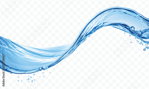 dynamic smooth liquid fresh water splash in different color and curve style isolated on white background 