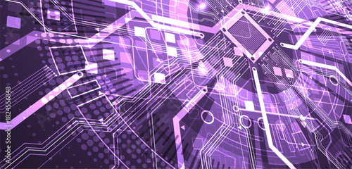 Abstract background on technological and scientific topics. CPU concept. Vector format.