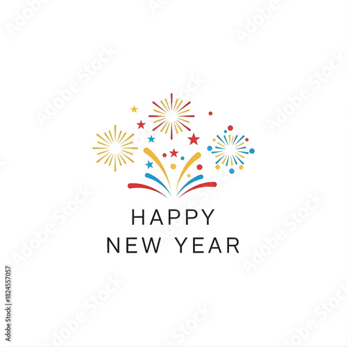 happy new year vector design on white area