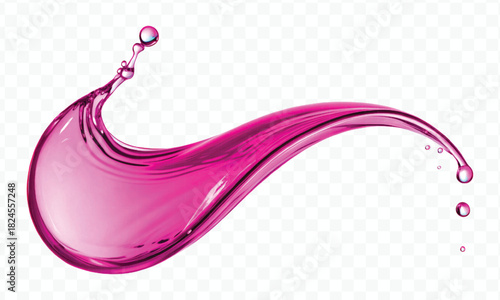 dynamic smooth liquid fresh water splash in different color and curve style isolated on white background 