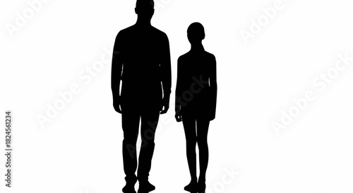 Silhouettes of a man and a woman standing side by side.