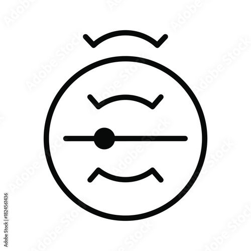 Minimalist control slider icon for settings adjustment and user interface design, isolated on