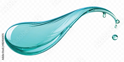 dynamic smooth liquid fresh water splash in different color and curve style isolated on white background 