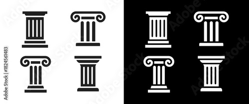 Ancient Architecture Column Icons – Minimal Greek & Roman Vector Set