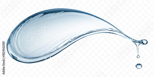 dynamic smooth liquid fresh water splash in different color and curve style isolated on white background 