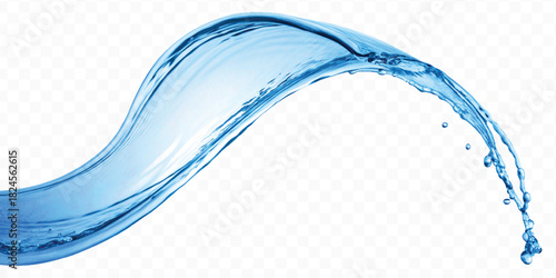 dynamic smooth liquid fresh water splash in different color and curve style isolated on white background 