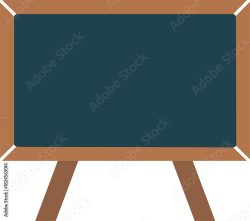 Empty Blank Chalkboard on Stand, School Education or Menu Background