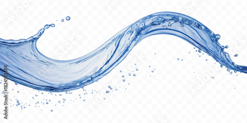 dynamic smooth liquid fresh water splash in different color and curve style isolated on white background 