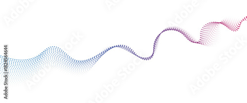 Flowing Dot Wave halftone gradient pattern on transparent background	
