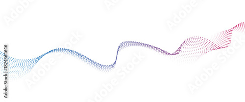 Flowing Dot Wave halftone gradient pattern on transparent background	
