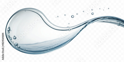 dynamic smooth liquid fresh water splash in different color and curve style isolated on white background 