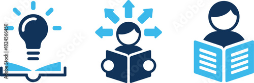 Learning process icons idea generation information absorption and knowledge application