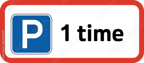 Parking 1 Time Limit Sign Icon