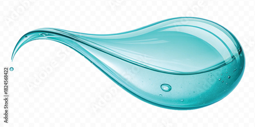 dynamic smooth liquid fresh water splash in different color and curve style isolated on white background 