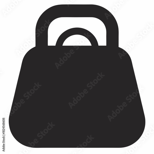 Simple black kettlebell icon for fitness and exercise