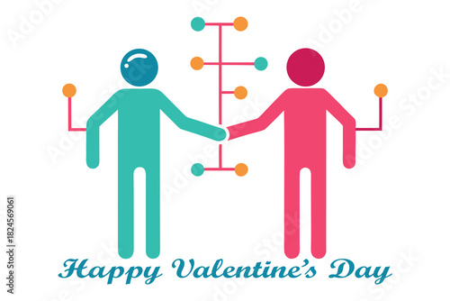 Neural Connection Valentine – Circuit Bond Couple Vector