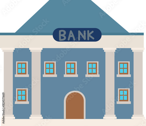 Bank building institution symbol for economy