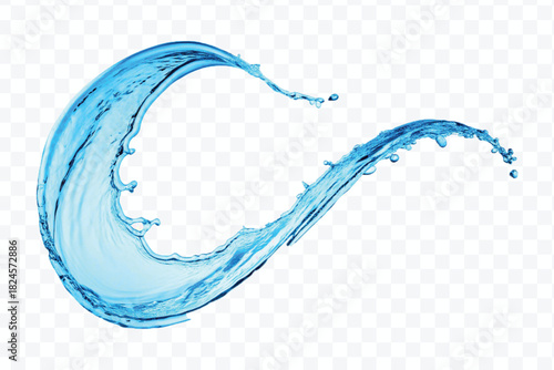 dynamic smooth liquid fresh water splash in different color and curve style isolated on white background 