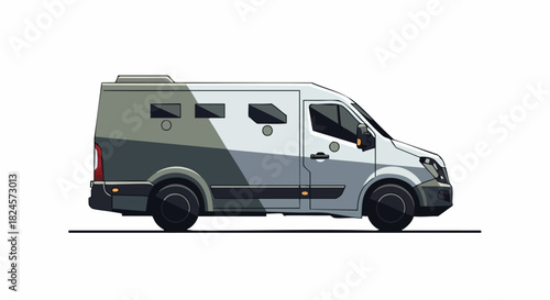 Armored Security Van for Cash and Valuables Transport.