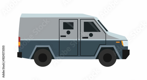 Armored Truck Illustration - Secure Transportation and Financial Security.