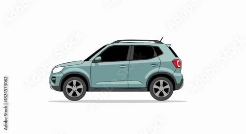 Modern compact SUV vehicle in a light green color.