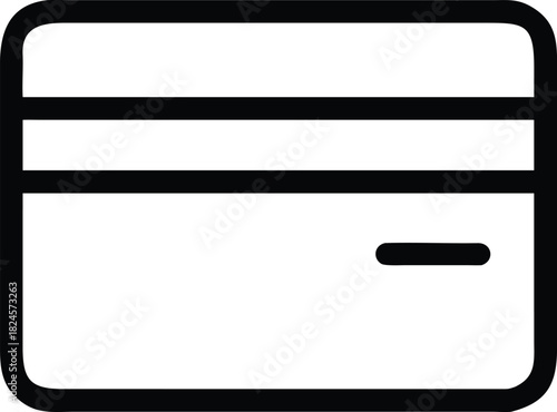 Credit Card Outline With Chip Area Keywords: credit card, debit card, payment, finance, money