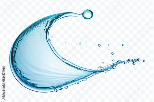 dynamic smooth liquid fresh water splash in different color and curve style isolated on white background 