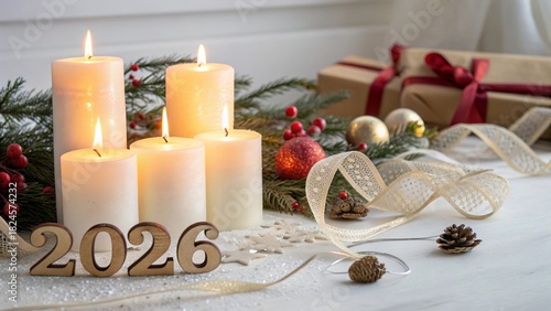 Warm Festive Candle Arrangement Forming 2026 - 1