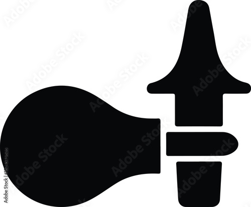 Illustration Ear syringe icon black silhouette vector