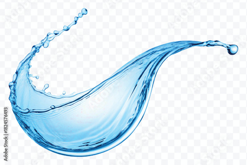 dynamic smooth liquid fresh water splash in different color and curve style isolated on white background 