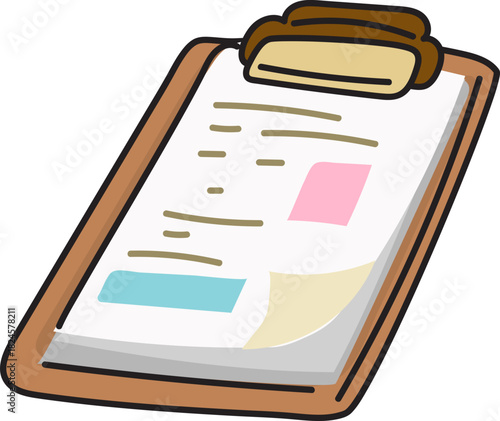 Clipboard Vector Icon with Paper and Pen for Report, Checklist, Form Filling, and Task Management.