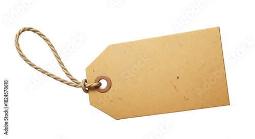 Tag with string on black background