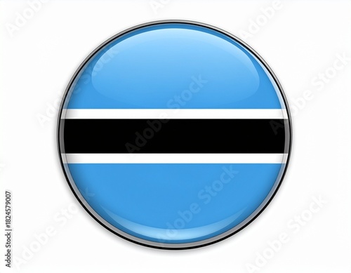Free Download Botswana Flag Button on White Background - GFXLoad